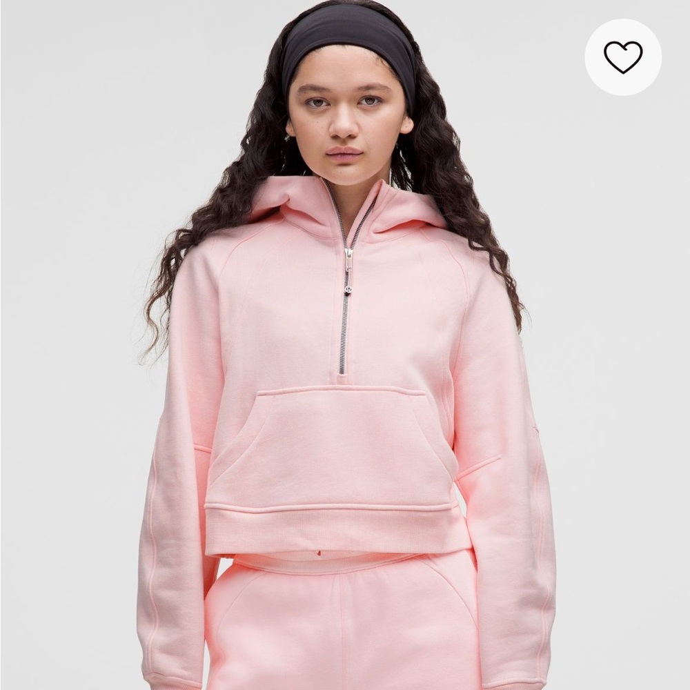 Lululemon Athletica Scuba Half Zip Hoodie Sweatshirt - Strawberry Milkshake